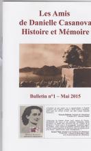 asssociation des Amis de Danielle Casanova-Histoire et Mémoire activités 2015 Bulletin N°1